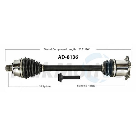 Surtrack Axle Cv Axle Shaft, Ad-8136 AD-8136